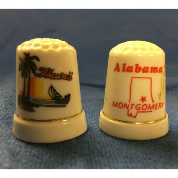 Thimbles Porelain set of 5 states and cities - Picture 4 of 6